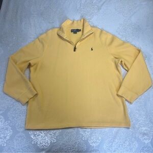 Polo Ralph Lauren Quarter 1/4 Zip 100% Cotton Butter Yellow Pullover Size XL